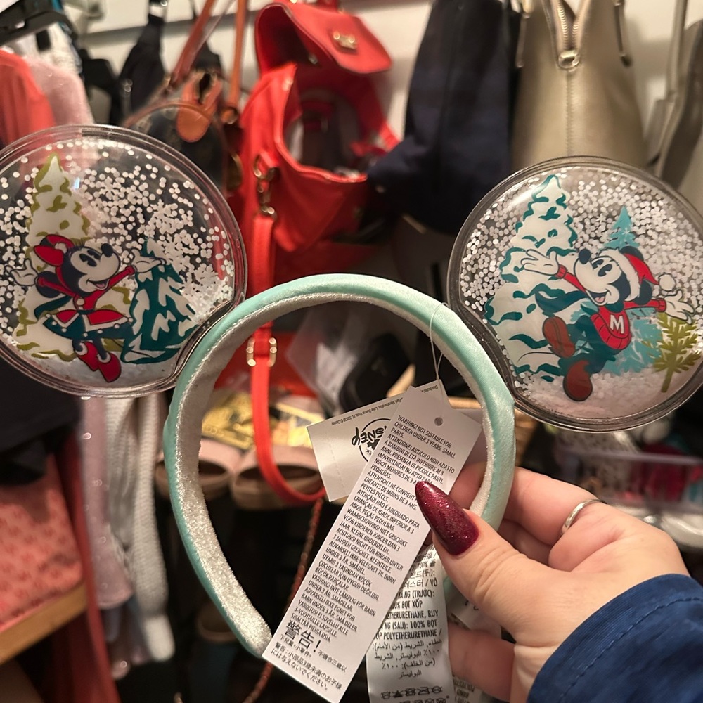 Disney Mickey Mouse Snow Globe Ears - Silver and Blue